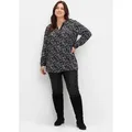 Sheego Klassische Bluse Tunika schwarz 52