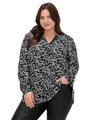 Sheego Damen Große Größen Tunika mit Alloverdruck, aus Viskose Citywear klassisch V-Ausschnitt -