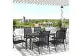 Outsunny Gartentisch 160/220x90 cm, für 6-8 Personen (rutschfest Buffettisch, 1-St., Wetterfest Balkontisch Erweitert), für Garten, Terrasse Balkon Grau