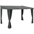 Outsunny Pergola, Dunkelgrau, Metall, 255x242x365 cm, Sonnen- & Sichtschutz, Pavillons & Pergolas, Pergolas