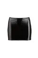 Cotelli Collection Minirock - figurbetonter Wetlook-Minirock für Damen, kurzer Rock mit eleganter Raffung am Po, verführerische Reizwäsche, sexy Dessous, schwarz