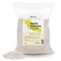 Oputec 1 KG Kerzenwachs-Pastillen – Kerzenwachs zum Gießen aus Raps – cremefarbenes Wachs für Kerzen selber machen & nachfüllen – eigene Kerzen aus natürlichem Rapswachs-Pastillen – Made in Germany