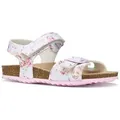 Geox J ADRIEL GIRL Sandale Kinderschuh mit Klettverschluss, Größenschablone zum Download silberfarben 26 EU