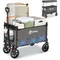 Sekey Faltbarer Bollerwagen mit Dach Tragfähigkeit von 150 kg Grau