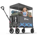 Sekey XXL Bollerwagen Faltbar Kinder 150L 150KG, Faltbarer Bollerwagen mit Dach Klappbarer Handwagen mit Sonnenschutz für Ausflug Strand Camping, S4018, Grau
