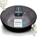 Steingut Servierschüssel Ibiza TESTSIEGER, Traumhafte Mediterrane Salatschüssel, Servierschale - Bowl Schüssel Groß, Salatschale - Pure Living in Grau