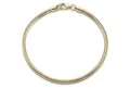 Materia Armband Damen Schlangenkette Gold 3mm SA-143, Sterlingsilber, vergoldet