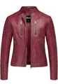 REPUBLIX Damen Echtleder Jacke Biker Zipper Lederjacke RJ-8009 Bordeaux 3XL