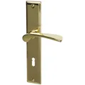 ALPERTEC Langschild-Garnitur "Nelson", Messing - goldfarben
