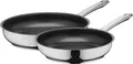 Silit Pfannen-Set Calabria, Edelstahl 18/10 (Set, 2-tlg., Stielpfanne 24 cm und 28 cm), Silitan Antihaftversiegelung, polierter Edelstahl, induktionsgeeignet