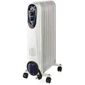 Mobiler Heizkörper Ölheizung Radiator Heizgerät Mit Rollen, Thermostat Stolperschutz, Weiß, 3 Stufen 800/1200/2000 Watt, Bxhxt 24x62x39 Cm, Nedis Htoi30wt9