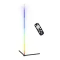 EGLO LED Eck Stehlampe RGBIC, Standleuchte mit Lichteffekten, Gaming Zimmer und Party Deko, Wohnzimmer Stehleuchte mit Fernbedienung, warmweiß und RGB, Metall in Schwarz