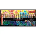 STABILO® Buntstift, Wasserfarbe&Wachsmalkreide - STABILO woody 3 in 1 - ARTY - 18er Pack mit Spitzer und Pinsel