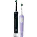 Oral-B Vitality Pro D103 Duo, Elektrische Zahnbürste (schwarz/lila, Black/Lilac Violet, inkl. 2. Handstück) - Schwarz