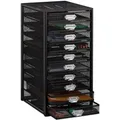 Relaxdays Schubladenbox A4 Stahl Schwarz mit 10 Fächern 55 x 27,5 x 35,5 cm