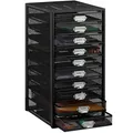 Schubladenbox, 10 Schubfächer, Für Din A4 Dokumente, Ordnungssystem Für Schreibtisch, Aktenablage, Schwarz - Relaxdays