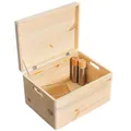 Kesper Aufbewahrungsbox mit Klappdeckel – 39 x 29 x 23 cm – FSC-zertifiziertes Kiefernholz, stapelbar, Natur, 69601