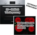 Herdset BOSCH Backofen Teleskopauszug Versenkknebel 3D Heißluft + PKM Glaskeramikkochfeld Bräterzone Edelstahlrahmen
