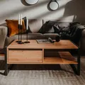 Couchtisch Denver 55 Artisan-Eiche und Anthrazit Sofatisch Akzenttisch Finori