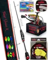 Paradox Fishing Komplett UL-Ruten Set I Trout Series X Rute I 1,85m Wg. 1,2g-4g I 1000 Rolle 10 Spoons 2,5g -Forellenrute Ultralight Rute – zum Forellenangeln