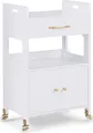 M MCombo Servierwagen mit Rollen & Schubladen, Rollwagen Friseurwagen Weiß, Salon Trolley, Arbeitswagen für Bad Wohnzimmer 35x48x80, 5cm, 0055