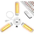 KESSER® Heizstrahler Infrarot 3000W für Terrasse Gastro- & Sonnenschirm Quarzstrahler Outdoor Infrarotstrahler Terrassenstrahler mit Fernbedienun... - Silber