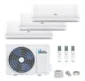 Kältebringer Split-Klimagerät Set Trio Multisplit Klimaanlage mit 3 Innengeräten - Kühlen und Heizen, 27000 BTU, 7,9 kW, R32, WiFi/App Funktion, sehr leise