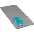 Relaxdays Badematte, Grau, Textil, Kunststoff, 49x114 cm, Badtextilien, Badematten