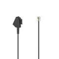 Hama - 201147 Telefonkabel, TAE-F-Stecker - Modular-Stecker 6p4c, 6 m, Schwarz