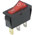 McPower Wippenschalter beleuchtet | 3-polig | EIN/AUS | 250V~ / 15A | Snap-In-Montage | Flachstecker 6,3mm | Einbaumaß 10,6×30,3mm