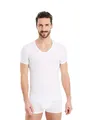 FINN Business Unterhemd Herren Kurzarm mit V-Ausschnitt - Unterziehshirt Männer aus original Lenzing® Modal Stoff - Das perfekte T-Shirt unter Hemd und Anzug Weiß Weiss XXL