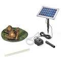 Esotec Wasserspeier Set mit Solarpumpe Frosch chillend auf Seerosen-Blatt, Teichfigur, Gartenfigur & Gartenstatue, Gartenbrunnen Solar, Springbrunnen Vogeltränke, Outdoor, außen 101663