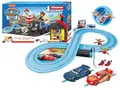 Carrera - 20063038 First Disney Pixar Cars - Power Duell Autorennbahn I 2,4m Rennstrecke I 2 ferngesteuerte Autos mit Lightning McQueen & Jackson Storm I Geschenke zu Ostern