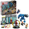 LEGO 76315 Marvel Iron Mans Labor: Halle der Rüstungen, 5 Minifiguren, MK3 Mech