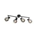 Qazqa LED Aufbaustrahler Vidro, ohne Leuchtmittel, Warmweiß, QAZQA Aufbau­spot, e14, Schwarz, Glas, Art Deco