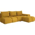 MIRJAN24 Ecksofa Bestii, mit Schlaffunktion und Bettkasten, L-Form Sofa (Velo 626, Ecksofa: Rechts) - Gelb