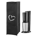 kwmobile Hülle kompatibel mit Soda Stream Crystal 2.0 SodaStream - Wassersprudler Abdeckhaube - in Weiß Schwarz Herz Brush