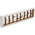 Design Delights Wandgarderobe, Natur, Weiß, Holz, Echtholz,Recyclingholz, Vintage, 80x22x12 cm, Garderobe, Garderobenleisten & Garderobenhaken