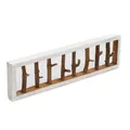 DESIGN DELIGHTS RUSTIKALE WANDGARDEROBE TREIBHOLZ UNIKAT | 80x22x12 cm (BxHxT), Recyclingholz, Shabby Chic | Kleiderhaken aus Ästen | Farbe: 05 weiß-natur