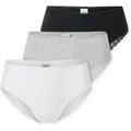 SCHIESSER Damen Brazilian-Slips, 3er Pack - 3Pack Brazilian, Stretch Cotton, uni