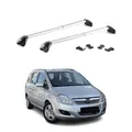 OMAC Dachträger Querträger TÜV geprüft für Opel Zafira B 2005-2014 – Abschließbar (4 Schlösser) – Max 100 kg – Robuste Befestigung Silber