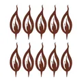 UNUS Gartenstecker Flammen 10er-Set, Dekorative Metall Gartendeko in Rostoptik, wetterfest, ideal für Beet, Rasen & Pflanzgefäße, 10 cm