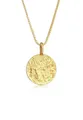 Kuzzoi Kette mit Anhänger Herren Basic Coin Plättchen gehämmert 925 Silber, Plättchen