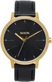 NIXON KENSINGTON LEATHER Uhr gold/black