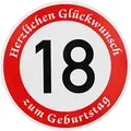 ORIGINAL VERKEHRSSCHILD 18 mit Geburtstagstext zum Geburtstag als Geburtstagsgeschenk für Verkehrszeichen Schild Geburtstagsschild Straßenschild Geschenkidee Schilder Verkehrsschilder Straßenschilder