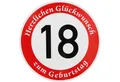 BauSupermarkt24 Verkehrsschild ORGINAL Verkehrszeichen Nr. 250 " 18km/h " mit Geburtstagsgrüßen