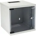 HMF Netzwerkschrank 63406-07, 10 Zoll, 6HE Wandgehäuse, 31,2 x 32,7 x 30 cm, grau