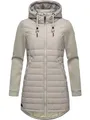 Ragwear Damen Übergangsjacke leichte lang Steppjacke mit weichen Ärmeln und Kapuze Sandrra Long Bone Gr. 3XL