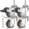 Furniture Rollen 25mm mit Gummi Reifen und Bremsen M6-1x20mm 40kg Tragfähigkeit