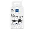 ZEISS Brillen-Reinigungstücher mit Alkohol 30 Stück zur schonenden & gründlichen Reinigung Ihrer Brillengläser - jedes Tuch einzeln verpackt - ideal für unterwegs oder auf Reisen